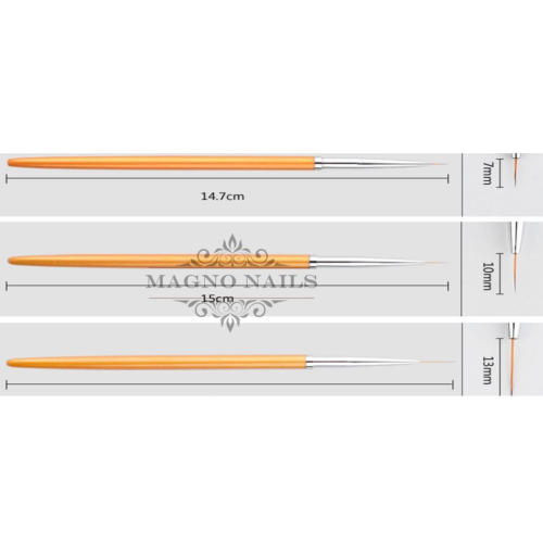 Nail Art Pinsel Set 3 -Teilig - Nagelpinsel Nägel Nagelstudio Zubehör Günstig Schnäppchen